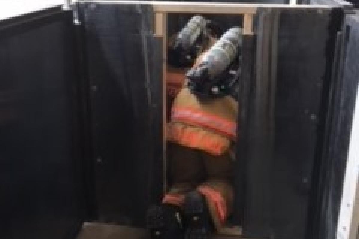 2nd Firefighter team breaching a wall