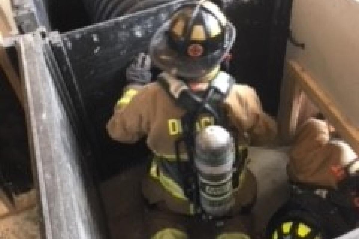 Firefighters encounter a confined space