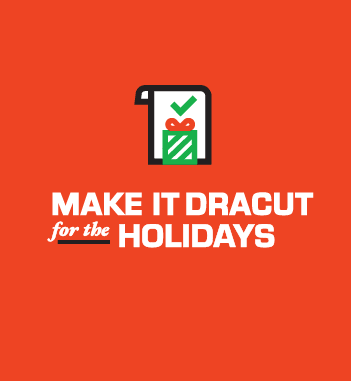 Thumbnail image of Make It Dracut for the Holidays logo with a list that has a gift in front of it.