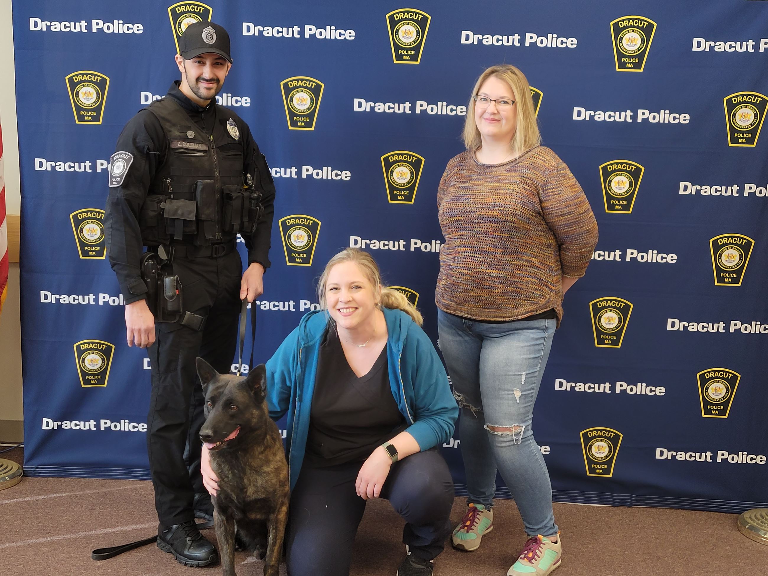 Officer Zach Coleman, Erica Chapman and Stephanie Fantini with Viper