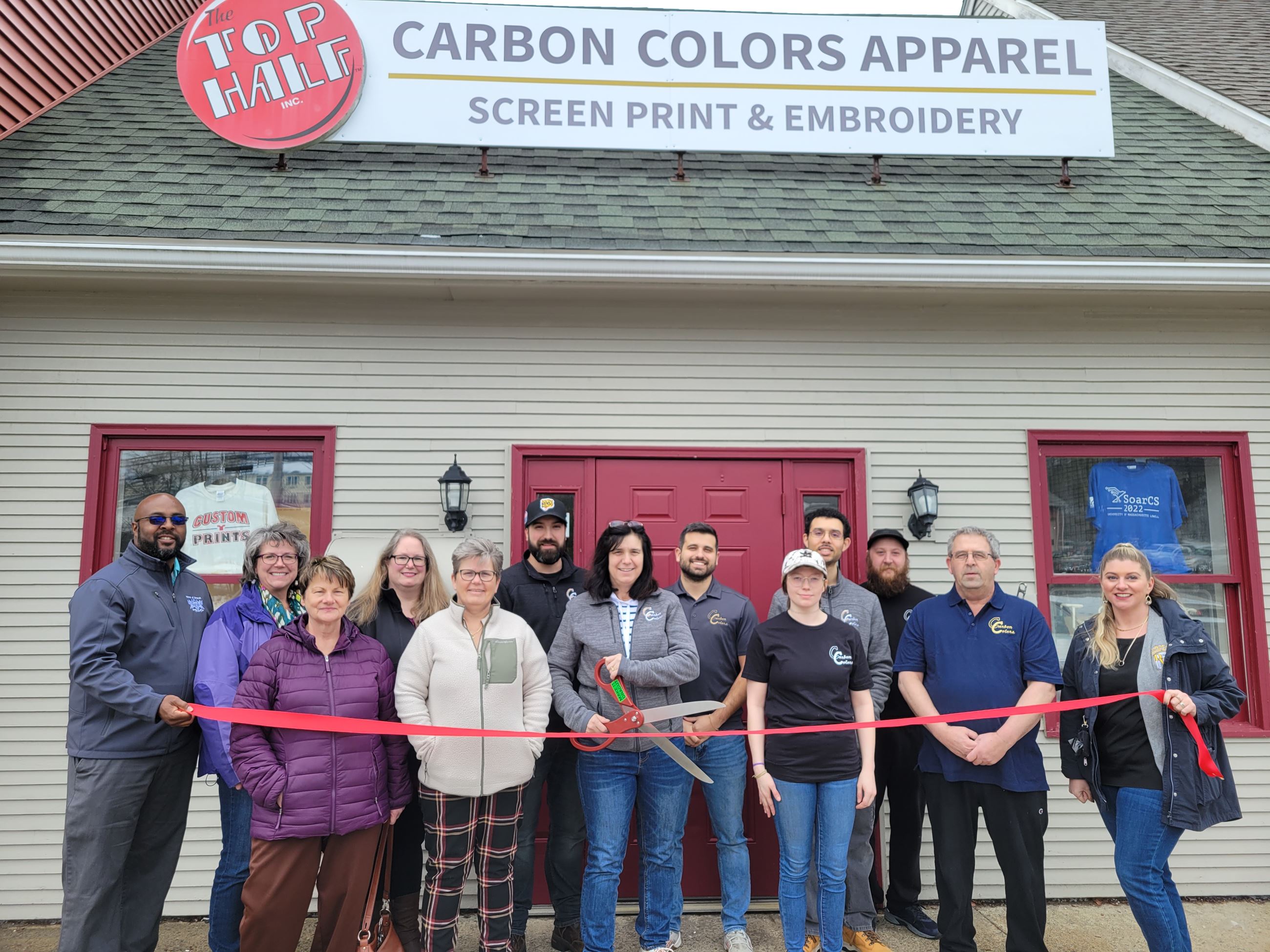 Ribbon-cutting ceremony for Carbon Colors Apparel