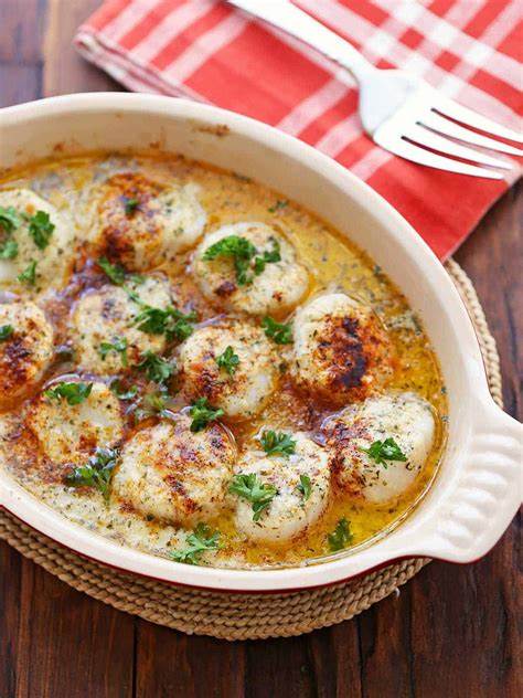 Baked scallops
