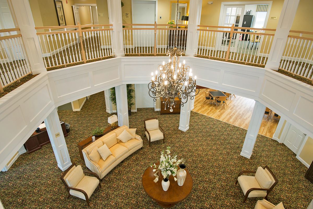 The lobby at The Arbors