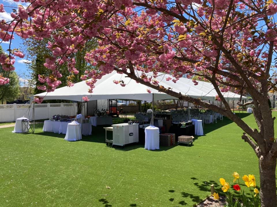 The outdoor venue is very popular for weddings and parties. (COURTESY LENZI’S CATERING)