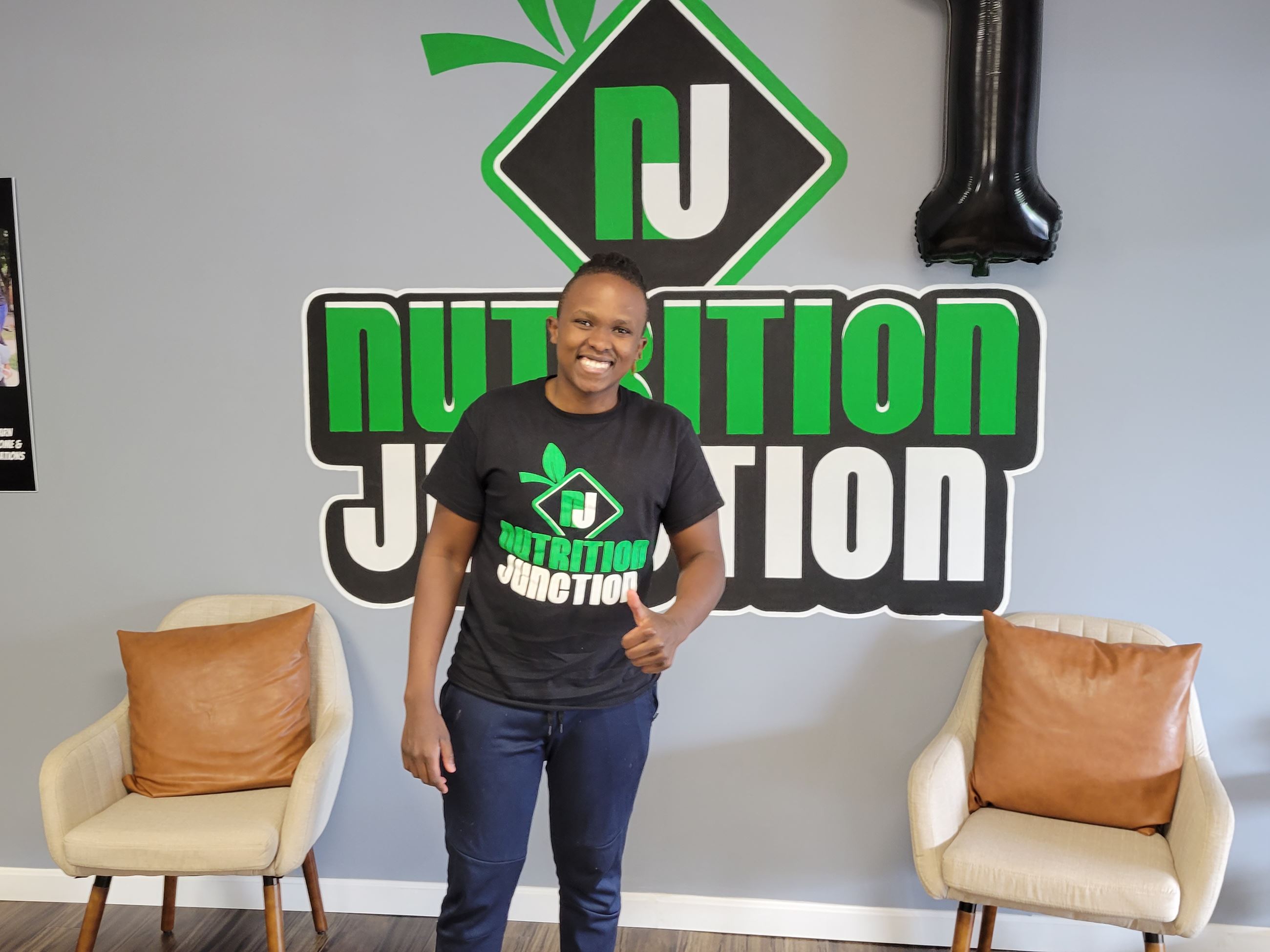 Arnold gives thumbs-up to a healthy lifestyle. (Theshirt is for sale.) (DRACUT ECONOMIC DEVELOPMENT)