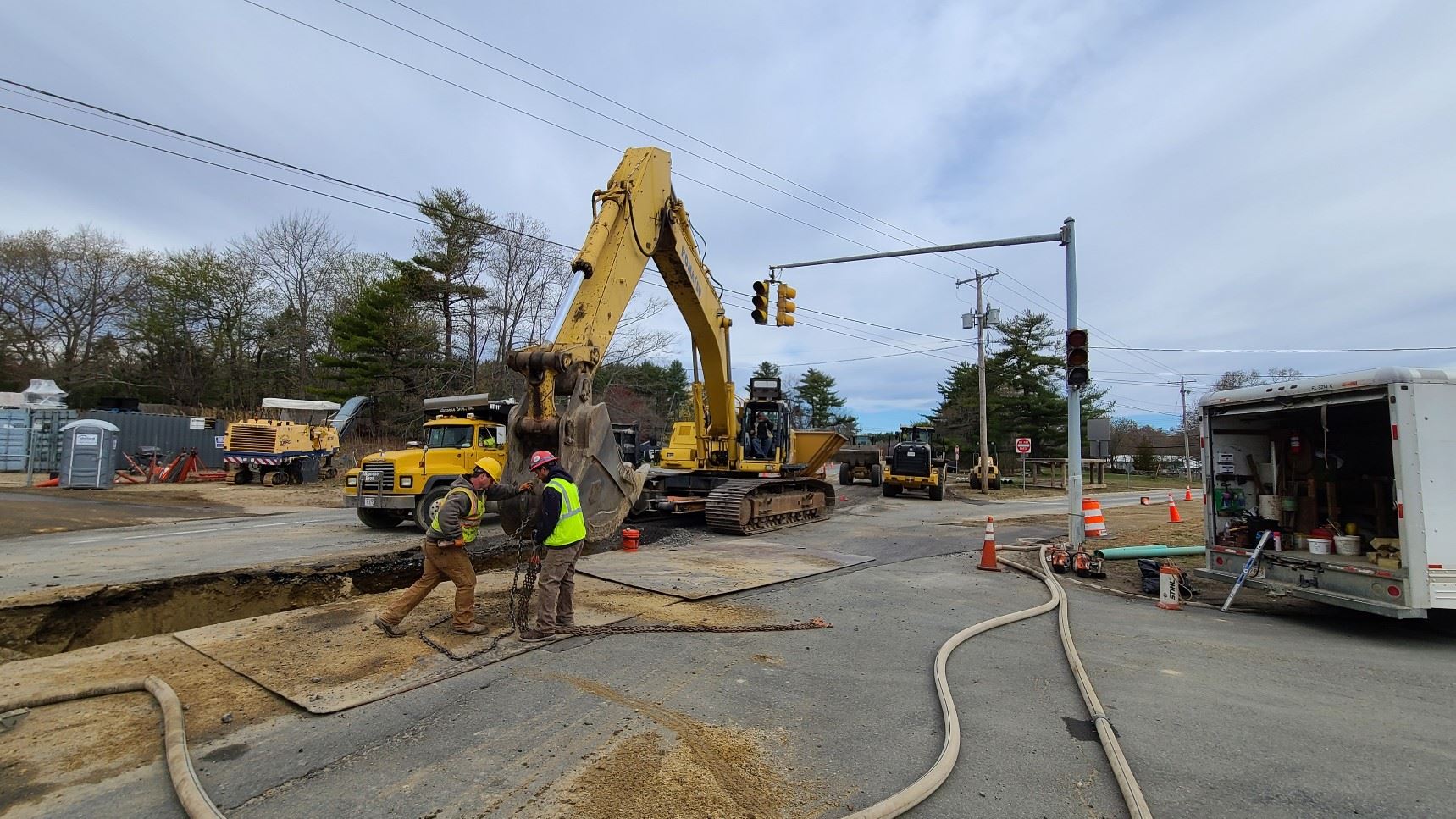 A crew from Dracut-based Albanese Brothers does underground utility work. (ALBANESE BROTHERS PHOTO)