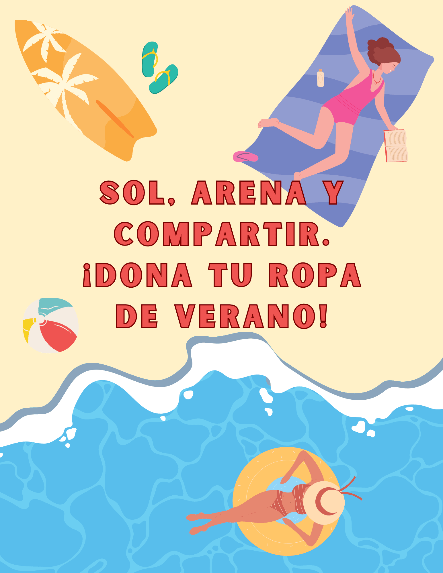 Sol, arena y compartir. ¡Dona tu ropa de verano!